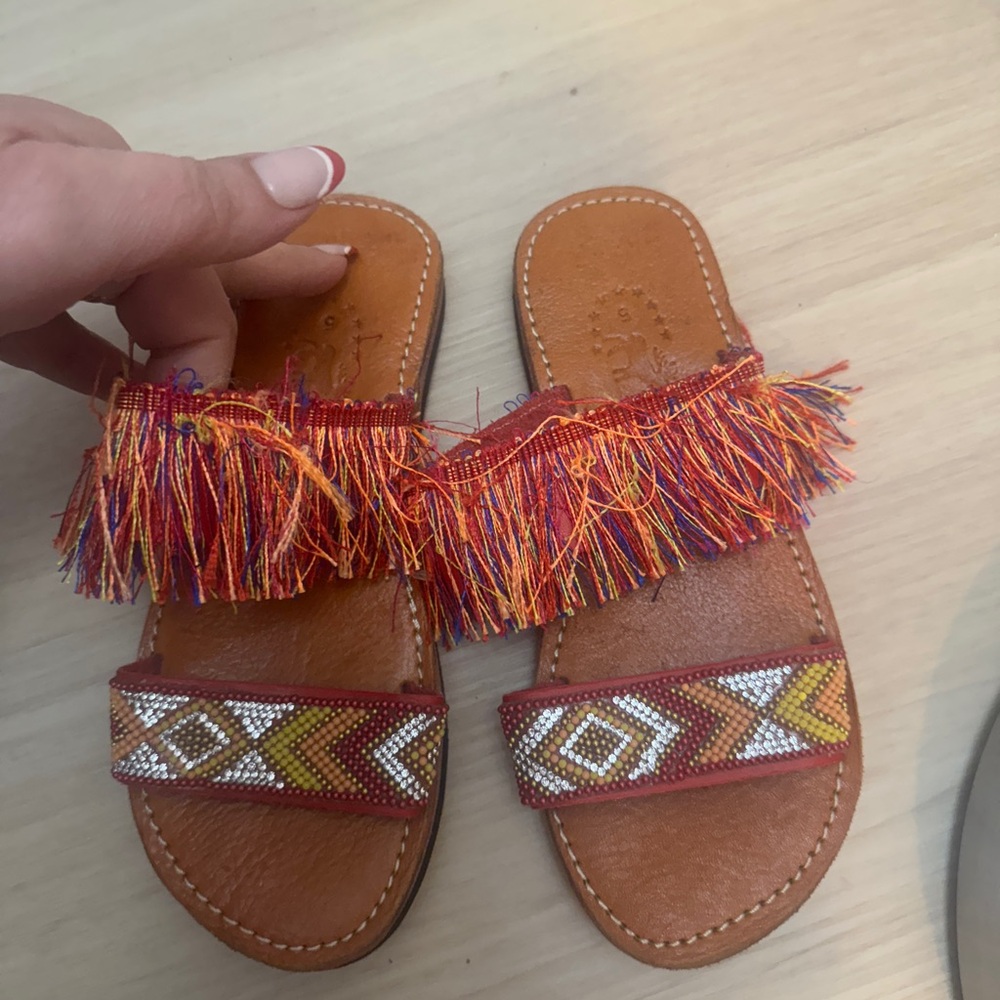 Colorful Fringe Sandals